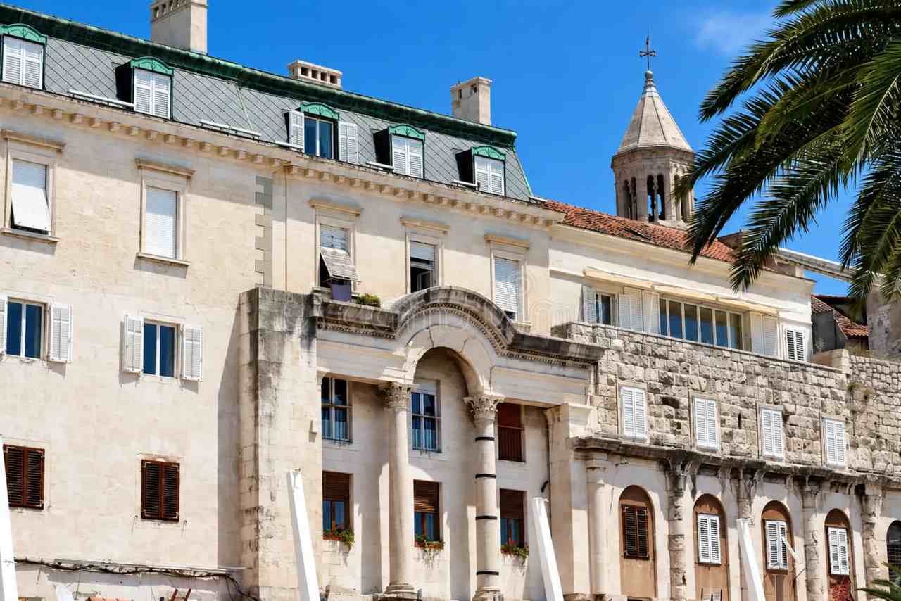 Stone facades and shutters in Split's historic centre